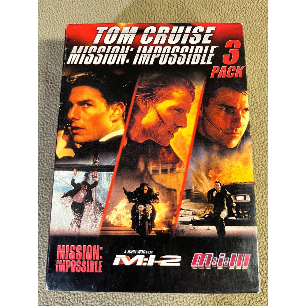 Mission Impossible 3-Pack DVD Box Set Tom Cruise M:I 1-3 Action Movie Collection